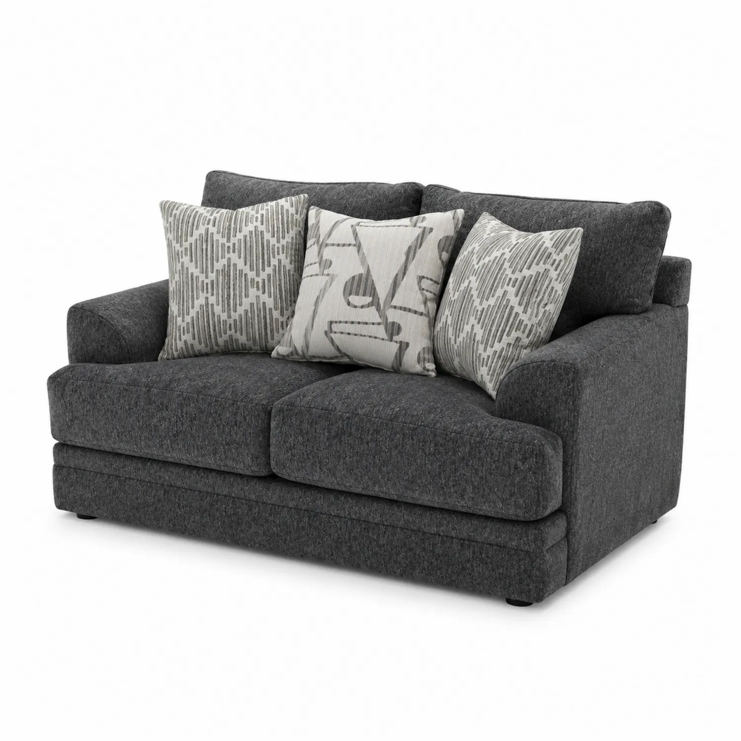 Dwuosobowa sofa z ciemnoszarego poliestru