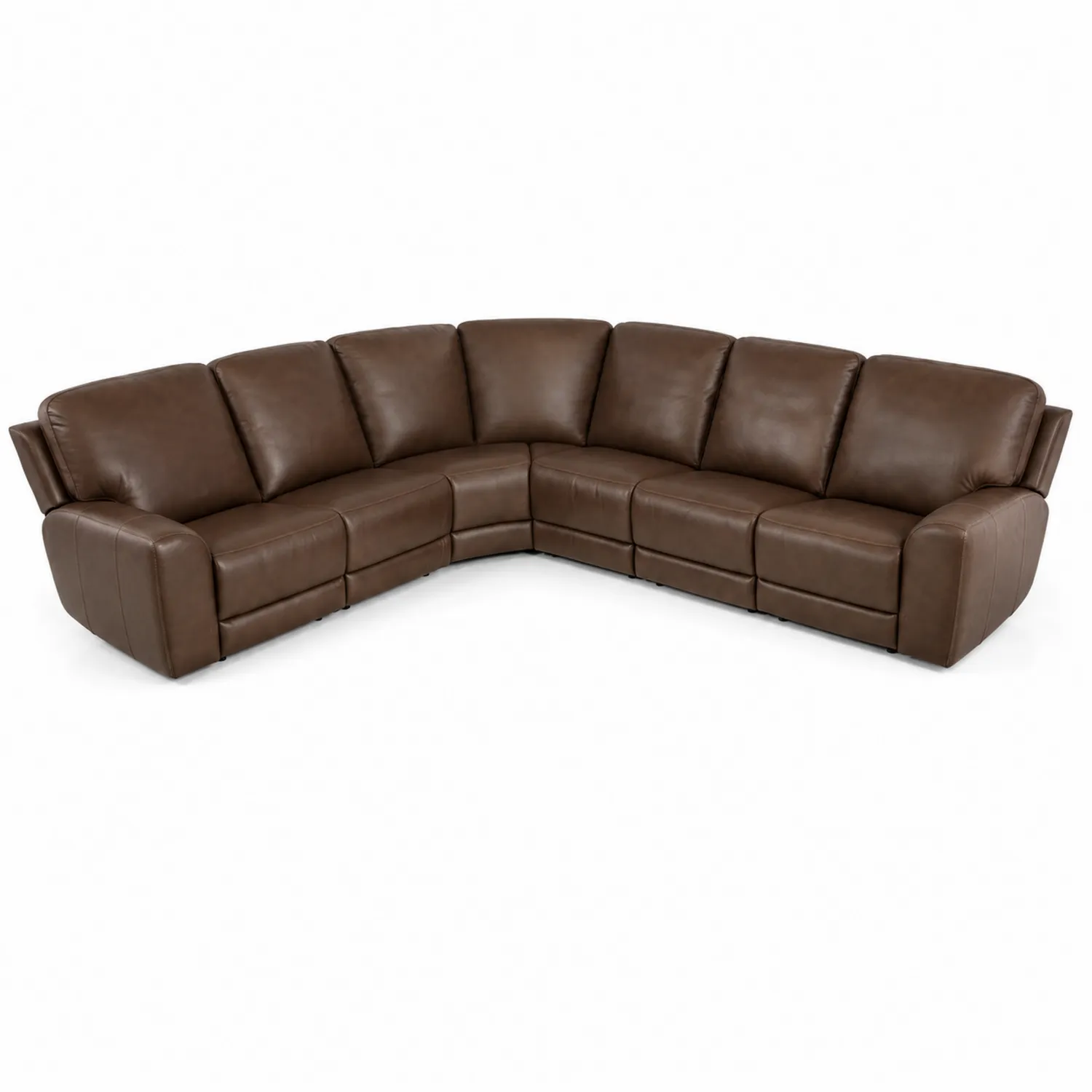Sofa narożna skórzana brązowa 6-osobowa
