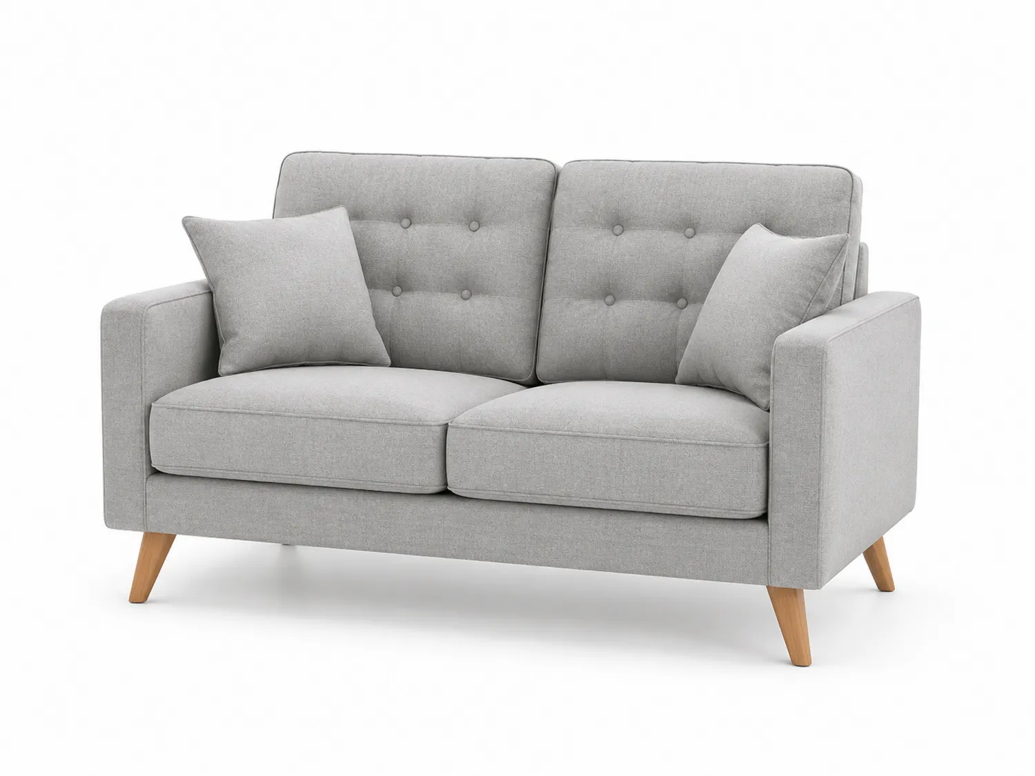 Sofa dwuosobowa z tkaniny poliestrowej, Szara