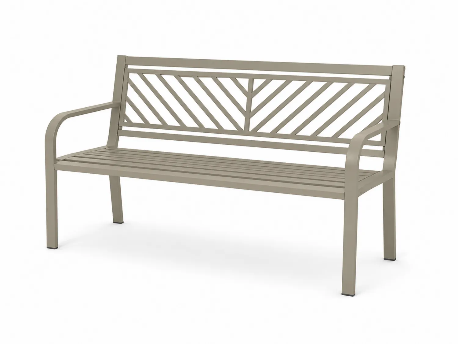 Ławka ogrodowa metalowa beżowa 120 cm