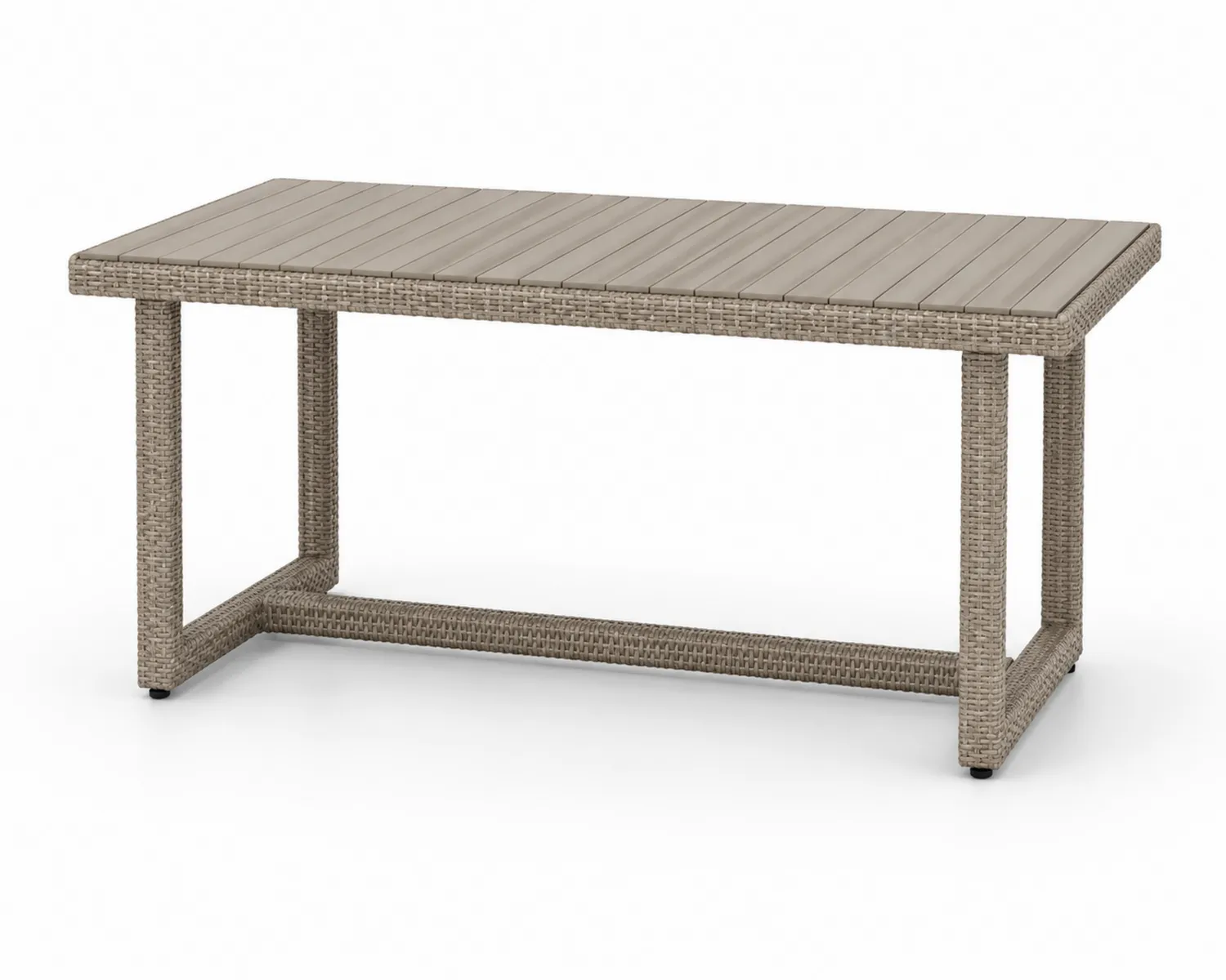 Stół prostokątny technorattan brązowy z blatem kompozytowym 200x90x75 cm