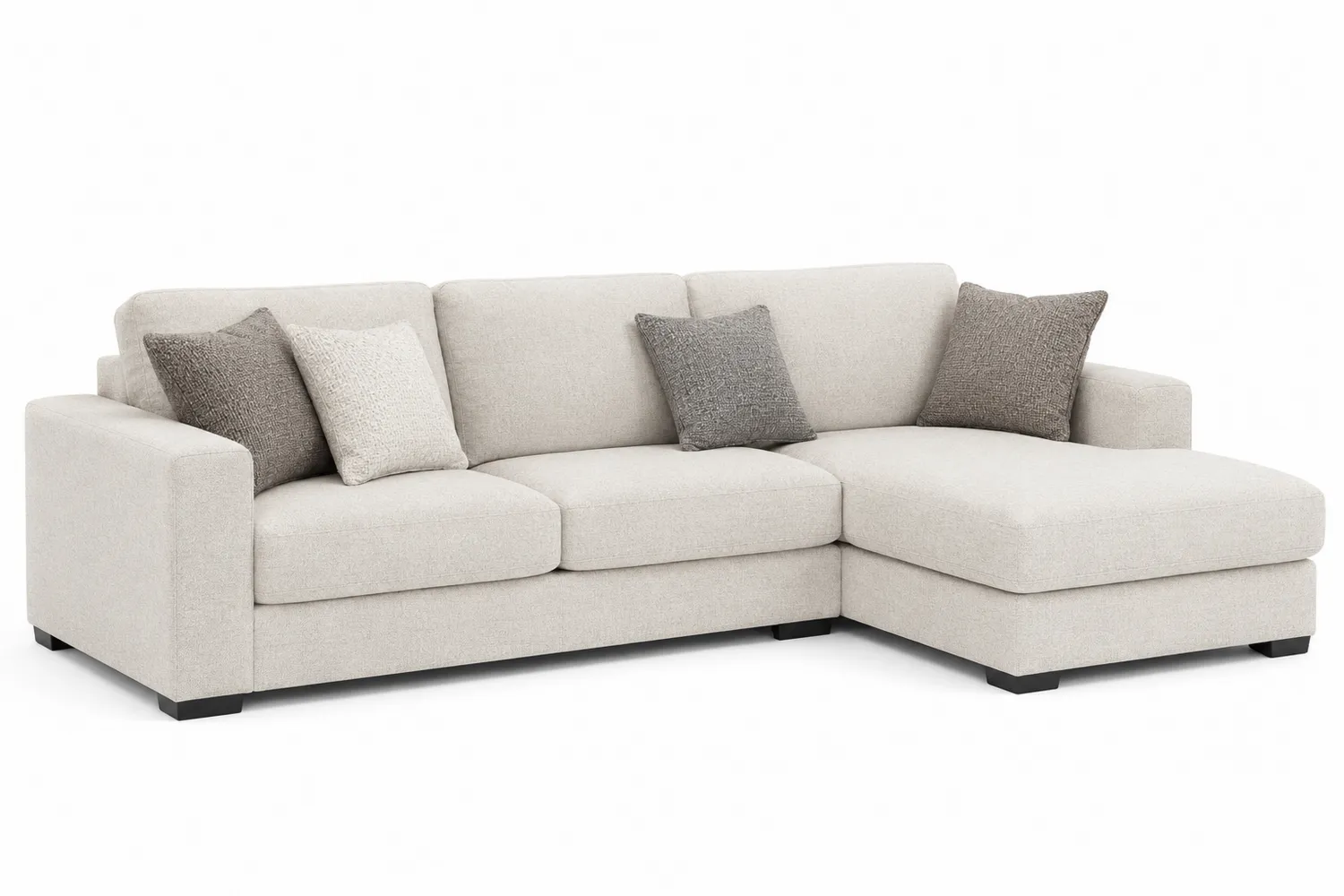 Narożnik L z tkaniny 210x145 cm Beżowy