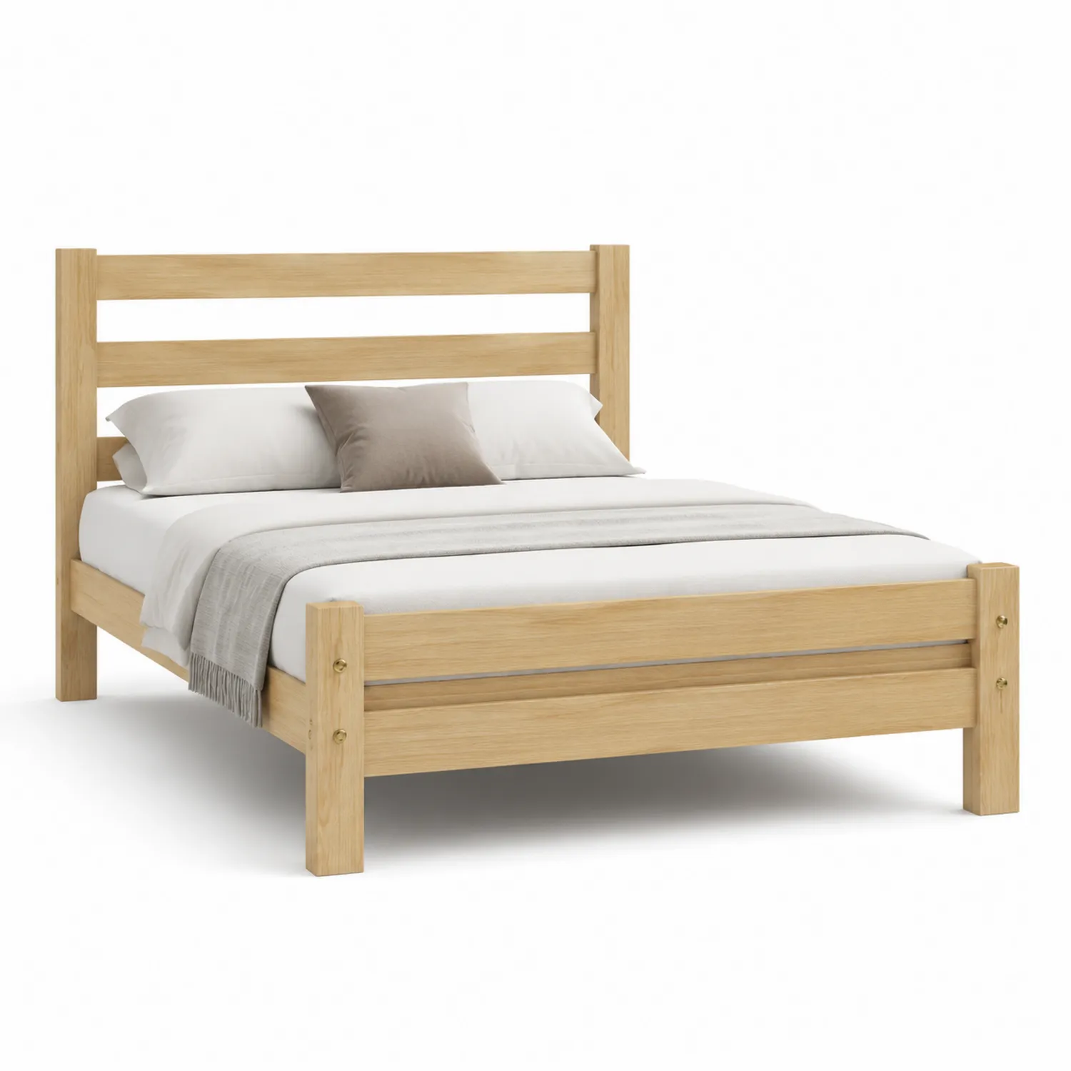 Cama de Madera de Roble Maciza 200x150 cm