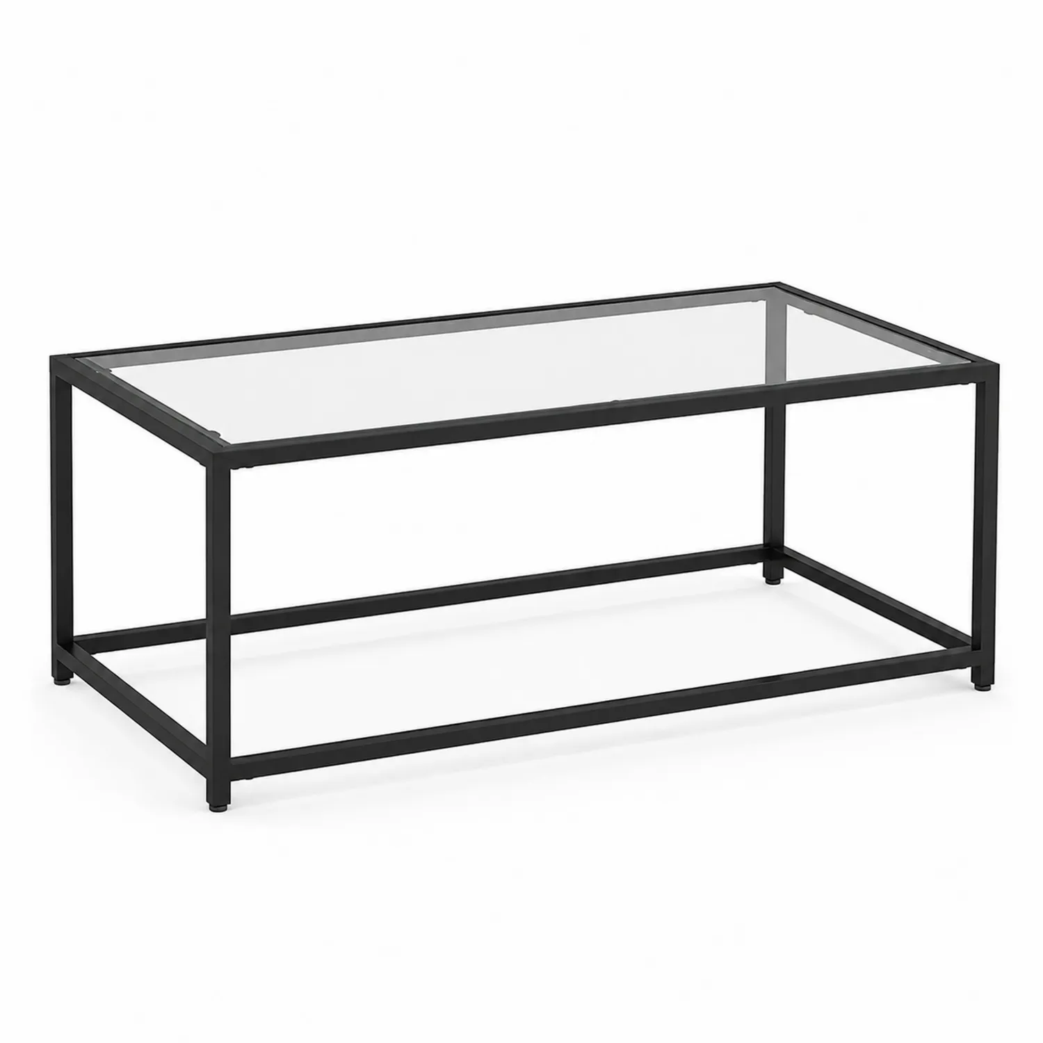 Mesa de centro de vidrio templado y metal 100x50x40cm