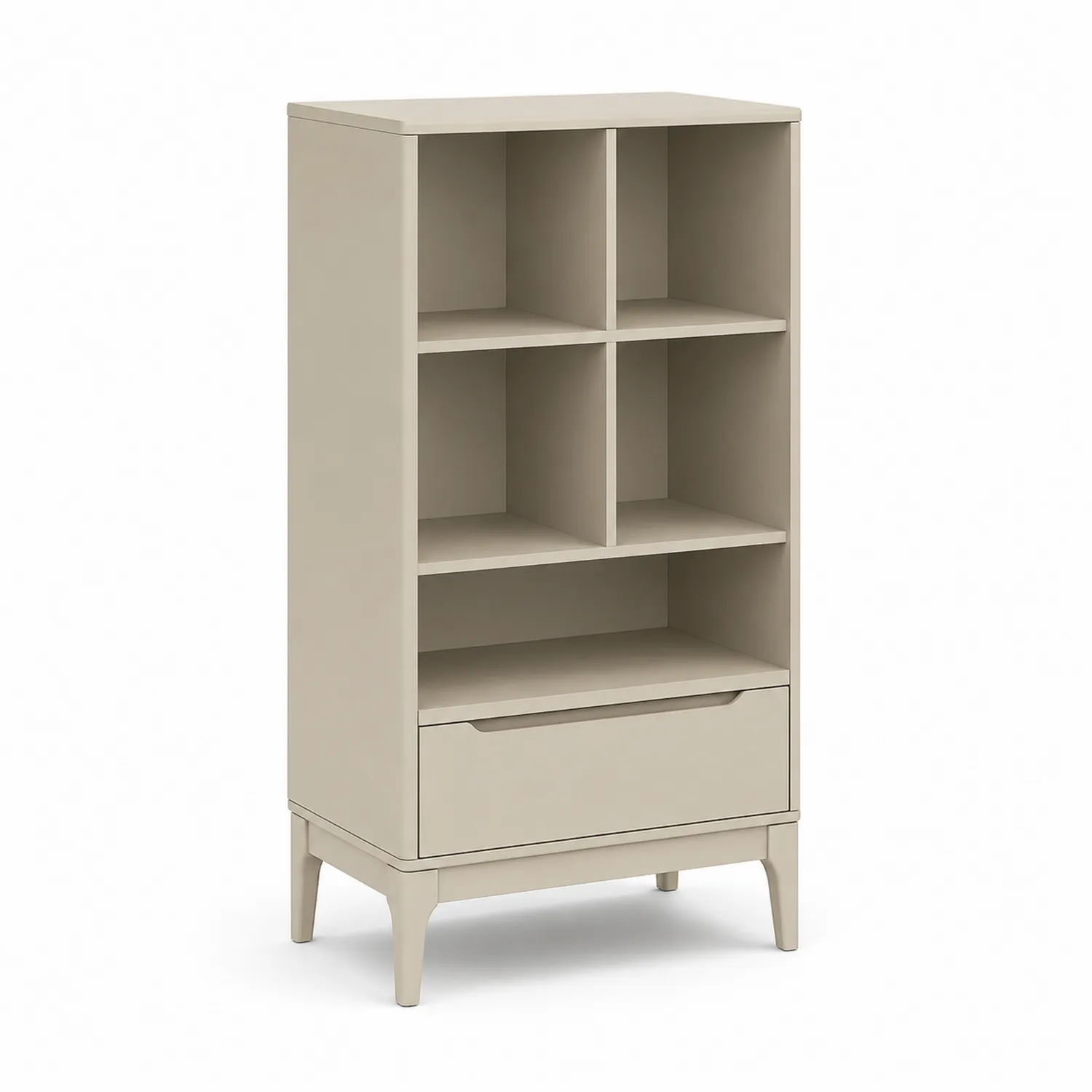 Estantería de Madera con 5 Compartimentos y Cajón Beige 80x40x160 cm