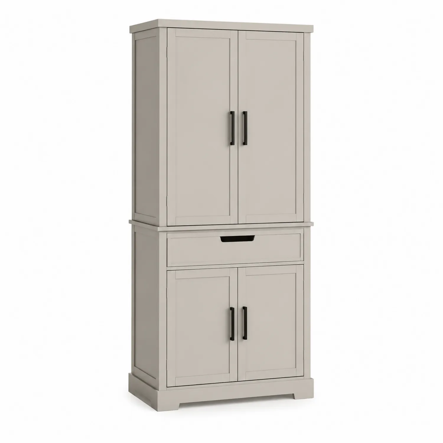 Armario de madera con cuatro puertas y cajón color Beige