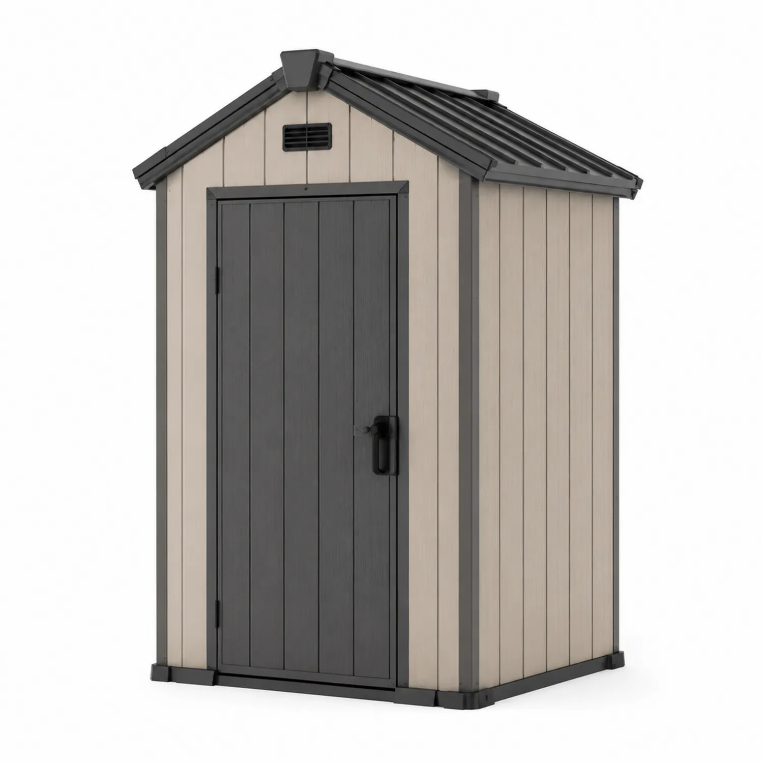 Caseta de Almacenamiento de Resina Beige/Gris 140x95x180 cm