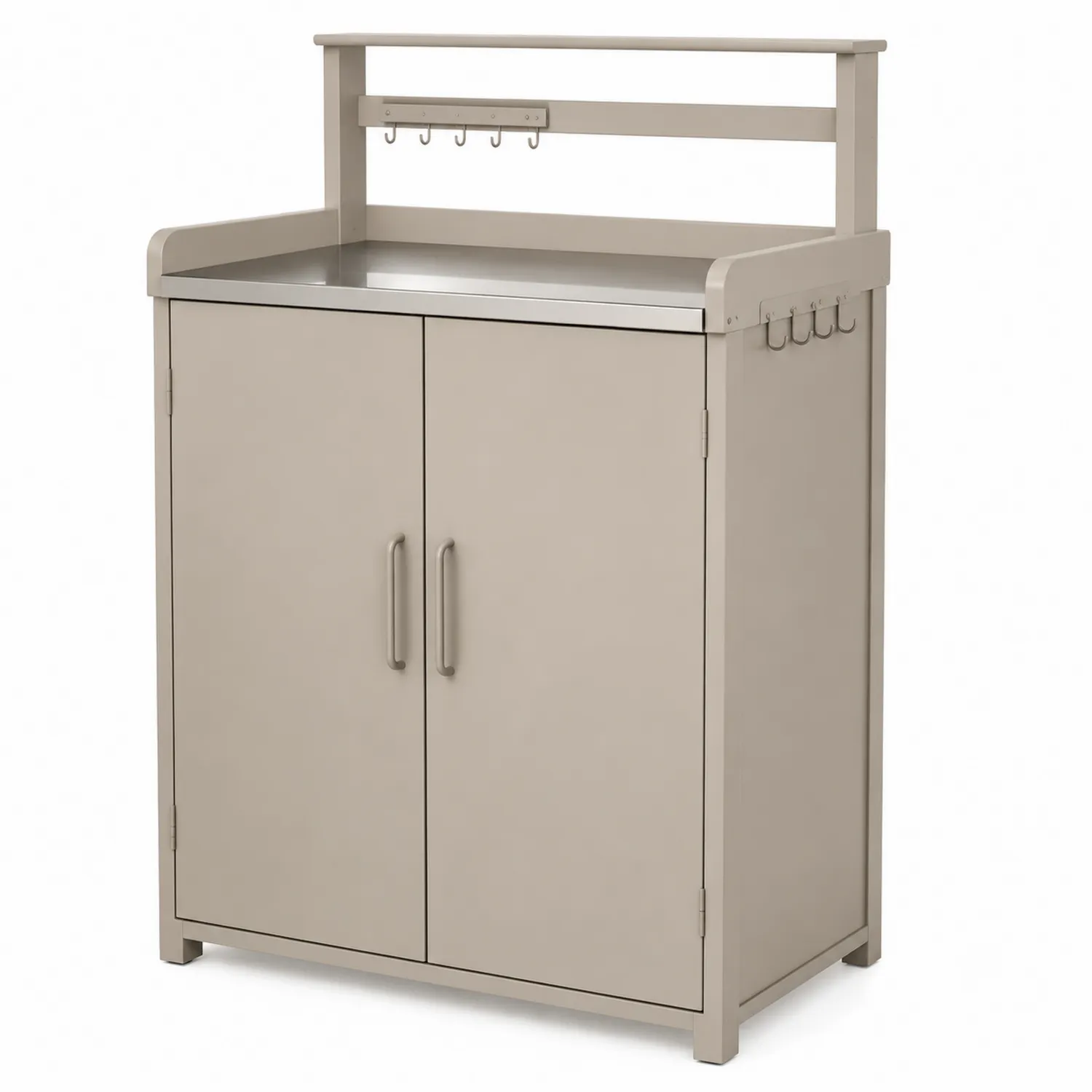 Armario de metal con puertas dobles Beige 85x40x140 cm