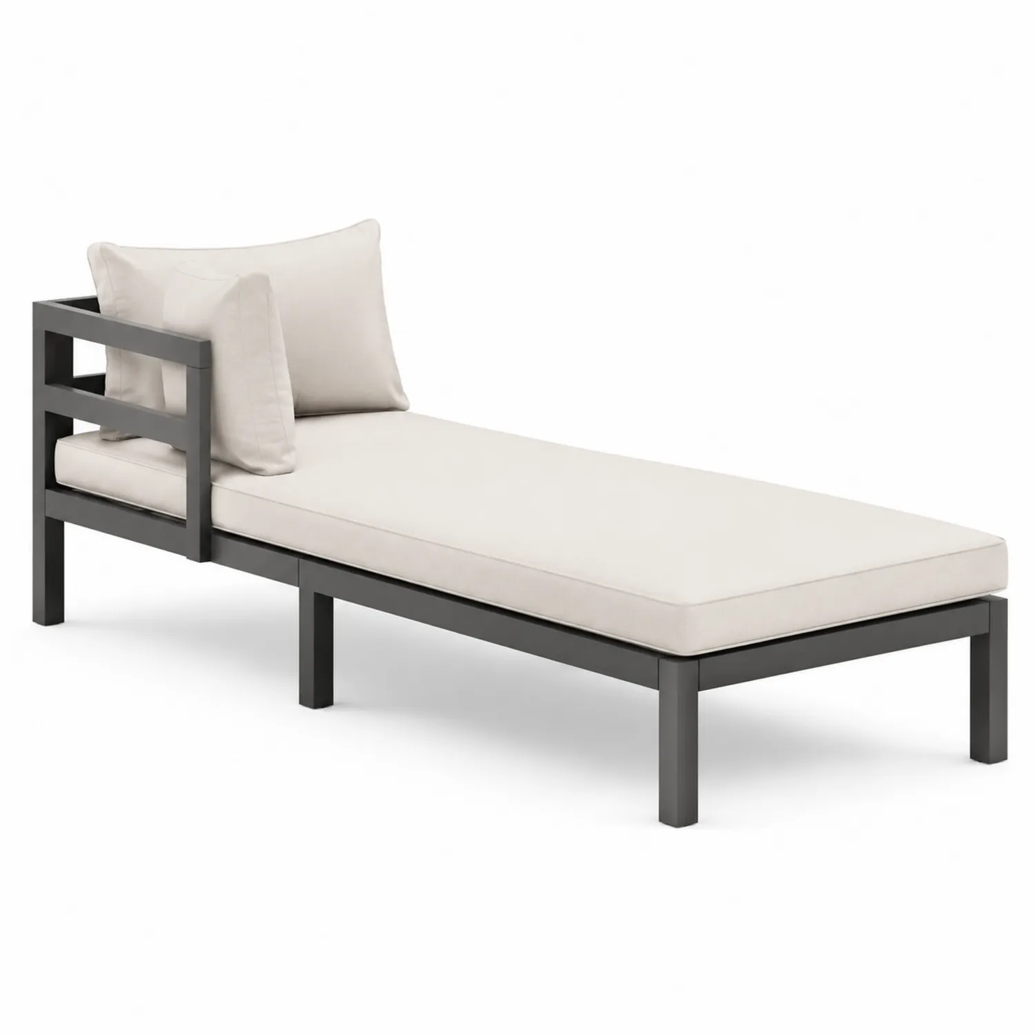 Tumbona de Aluminio con Cojines de Poliéster Beige