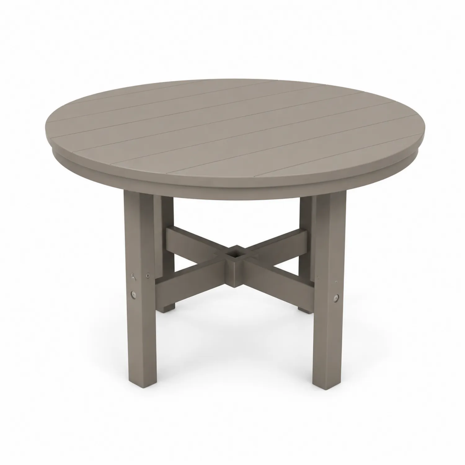 Mesa redonda de plástico reciclado color Taupé 120 cm