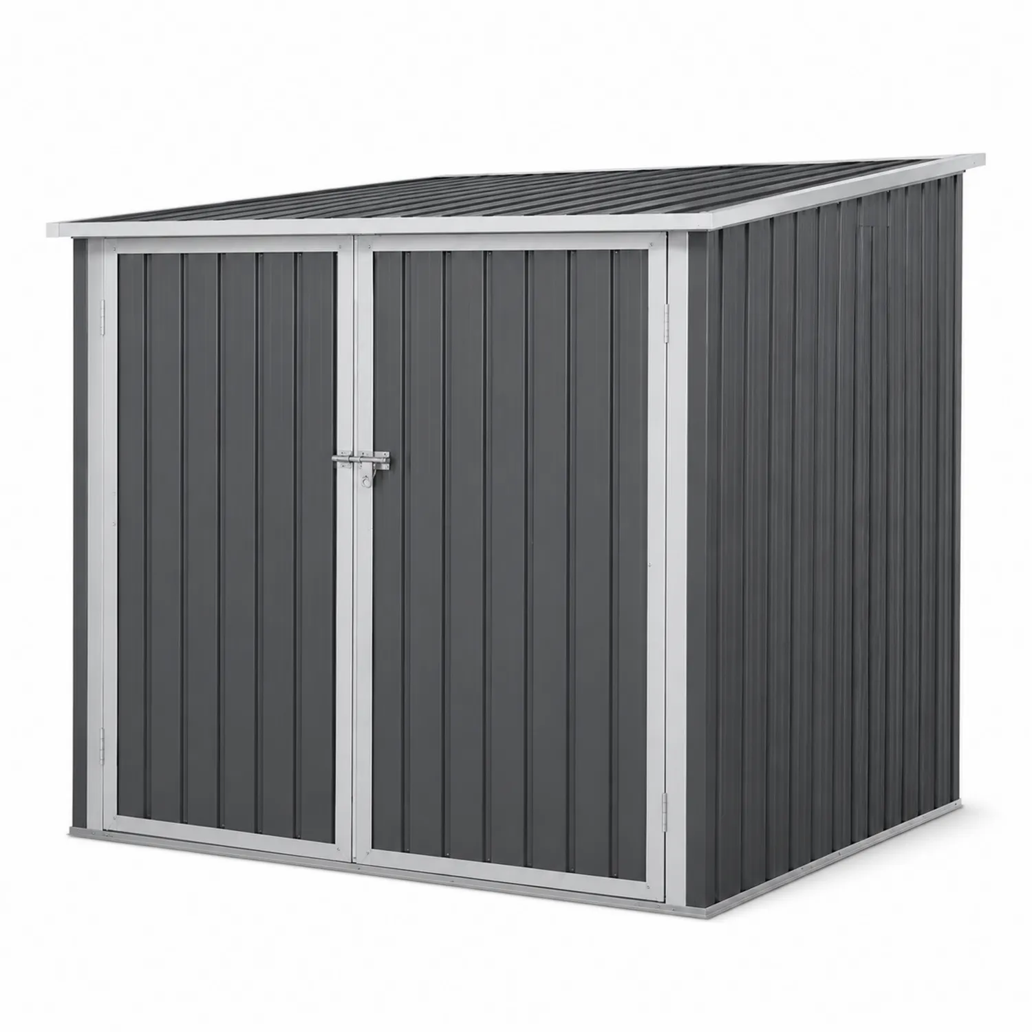 Cobertizo de metal gris antracita para exterior 213x130x173 cm