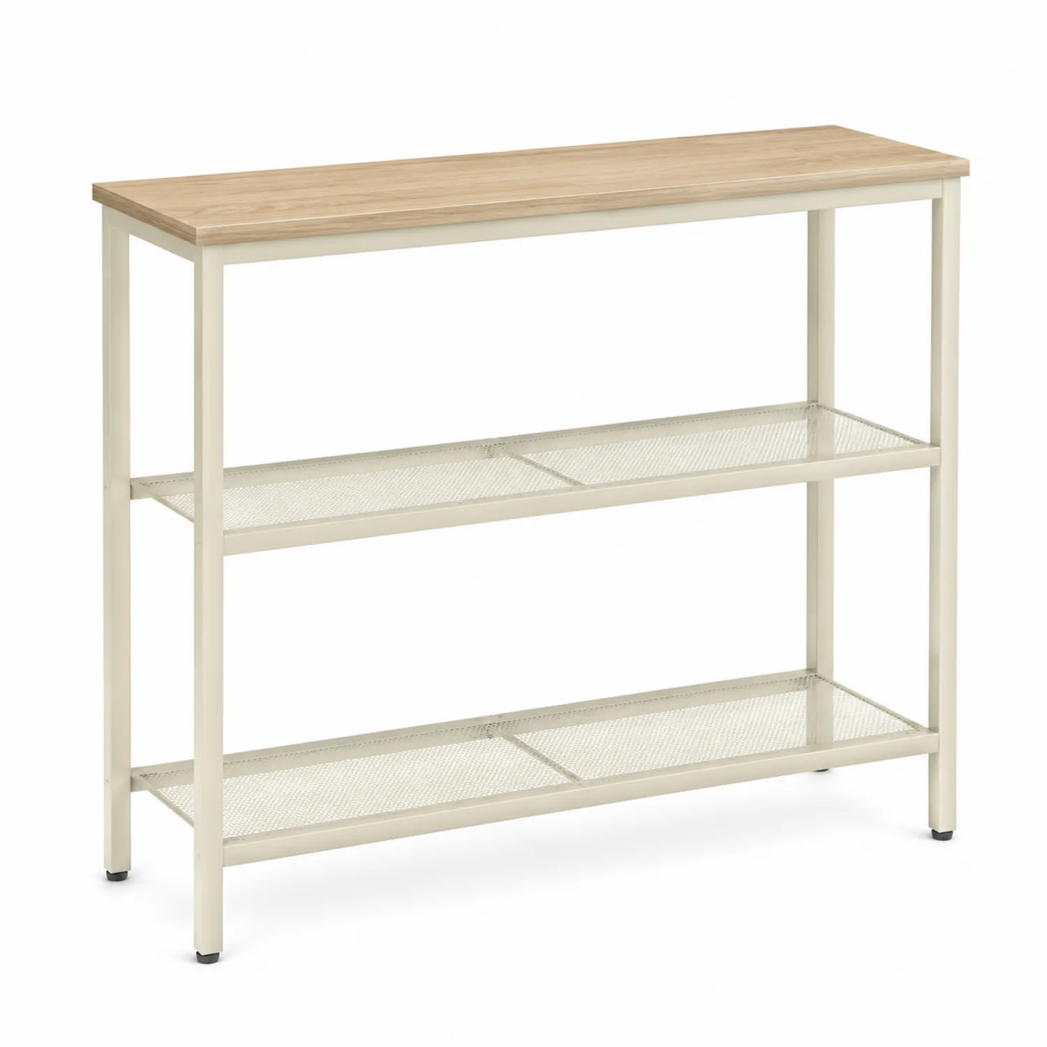 Mesa Consola de Madera y Metal Beige 120cm x 30cm x 80cm