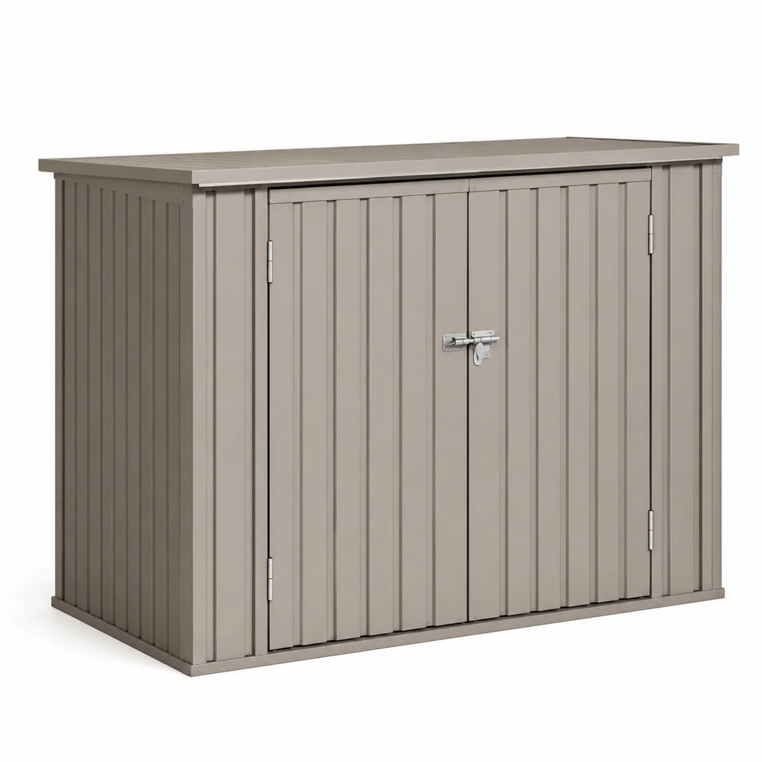 Cobertizo de almacenamiento de acero galvanizado beige 210x130x110 cm