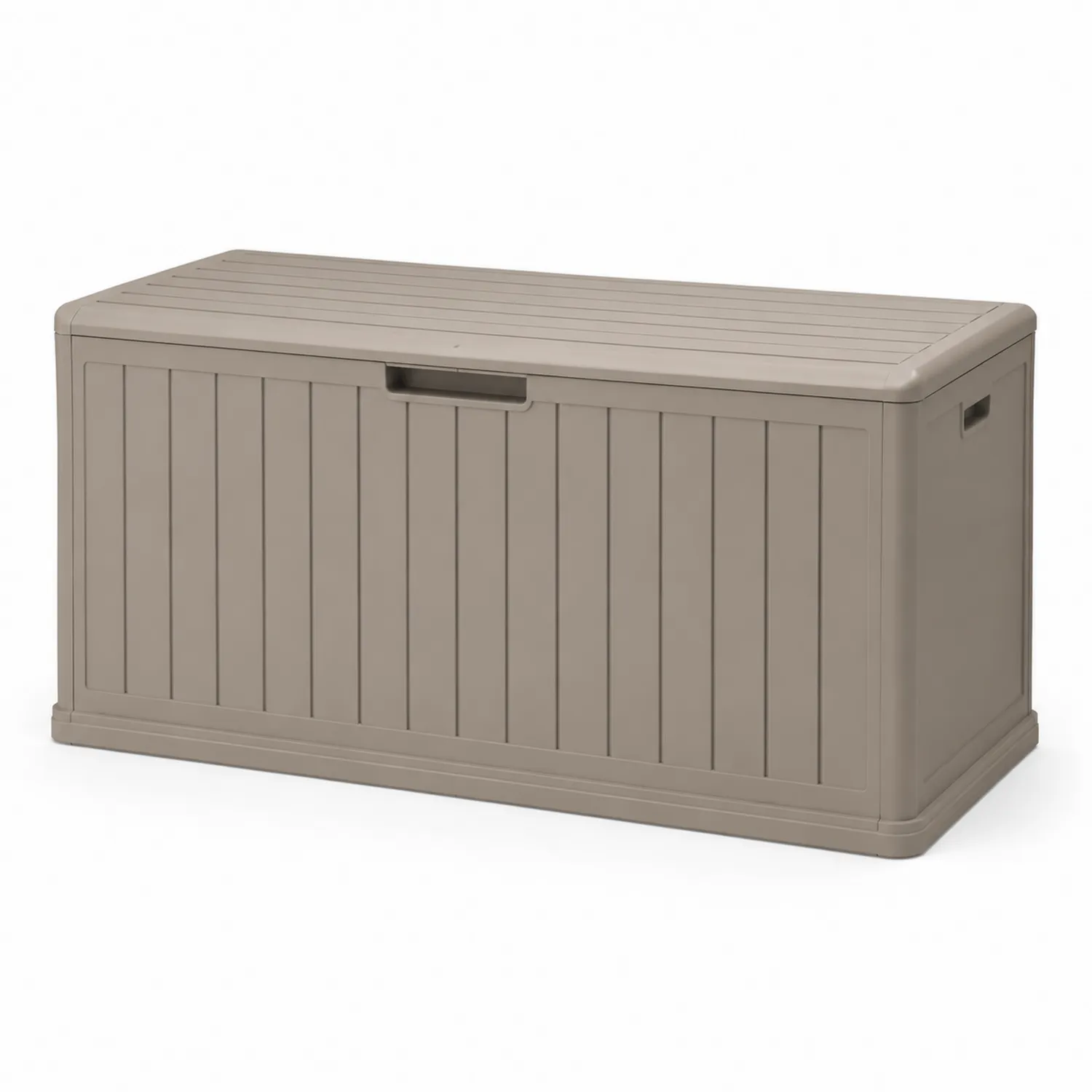 Baúl de almacenamiento de plástico polipropileno beige 120x45x60 cm