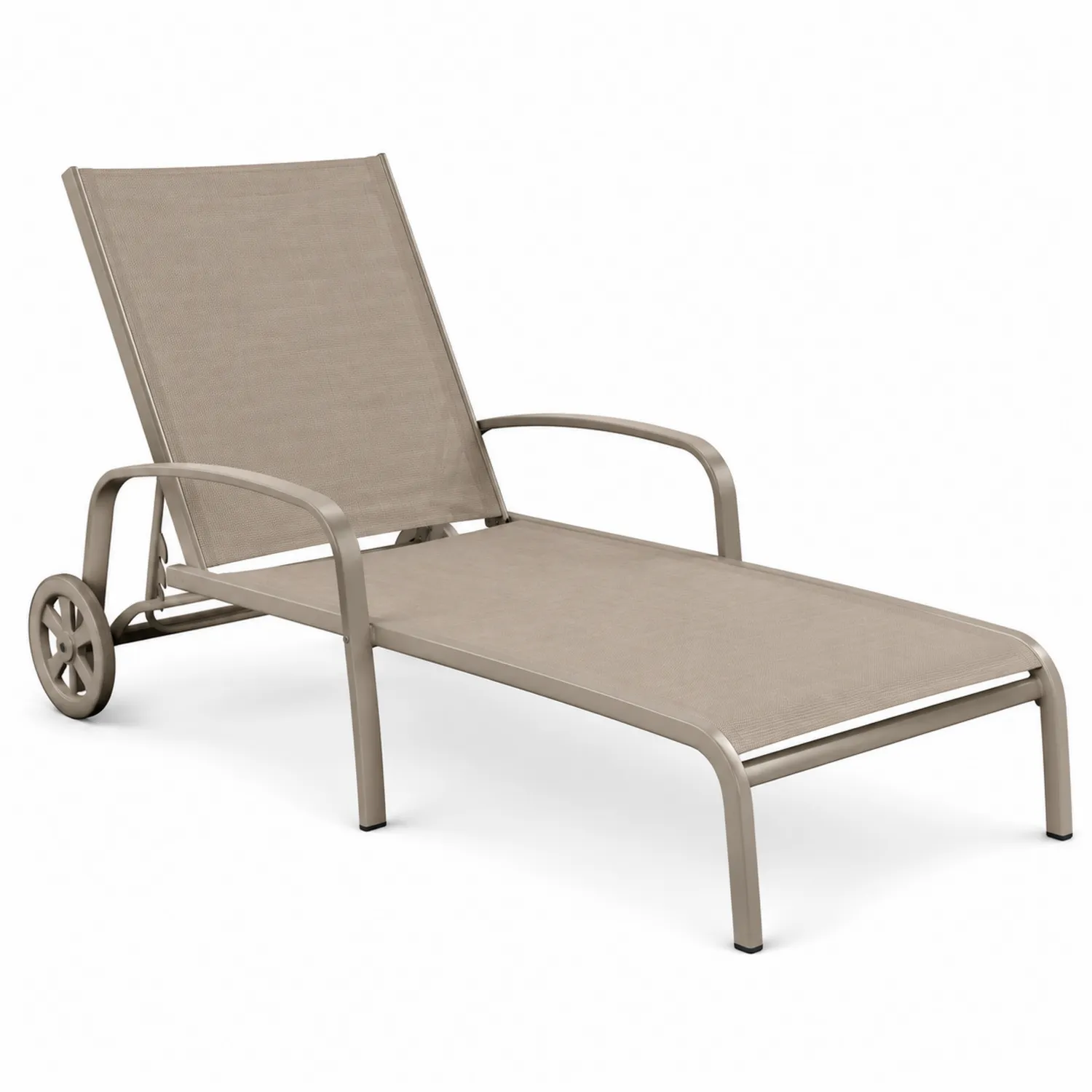 Tumbona de aluminio y textilene beige con respaldo ajustable