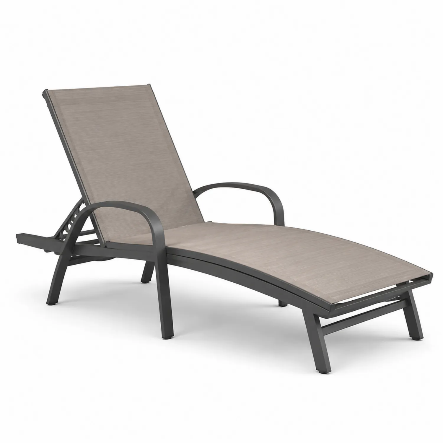 Tumbona de Aluminio para Exterior Gris y Beige