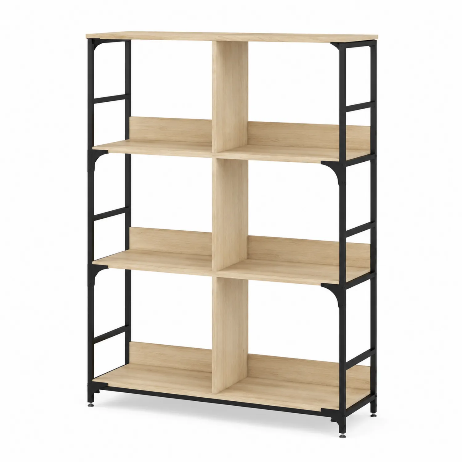 Estantería de Madera Contrachapada y Metal 120x35x180 cm