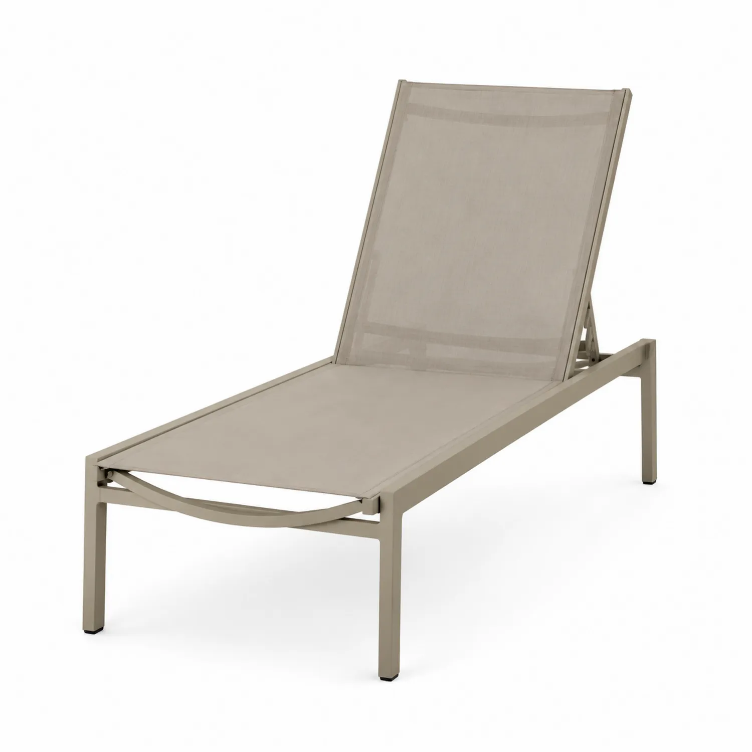 Tumbona de Metal y Tela Beige para Exterior