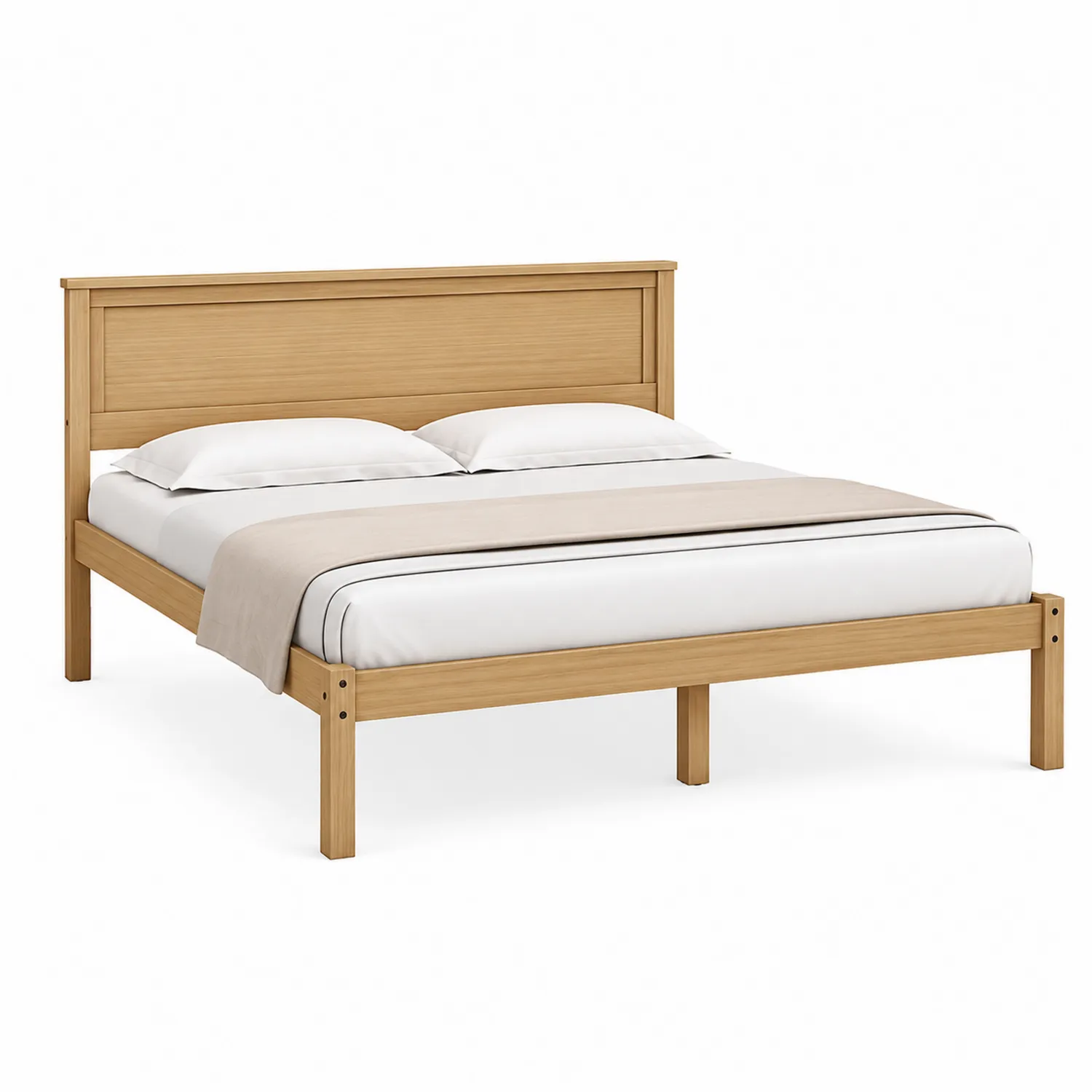 Cama matrimonial de madera de roble 200x160 cm