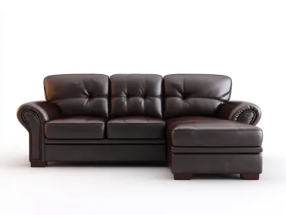 Canapé d'angle - cuir synthétique - 278 x 162 x 89 cm - marron foncé - style classique-Cottamynest