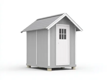 Abri de jardin en bois gris clair et blanc 150x120x220 cm - rangement extérieur avec porte vitrée - style classique-Cottamynest