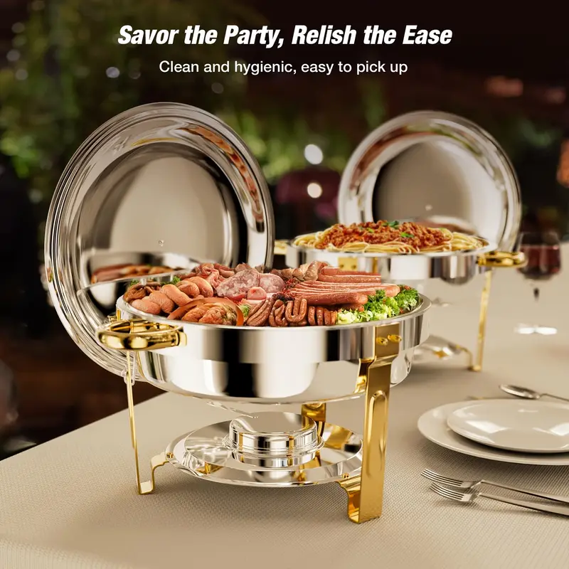 5l golden insulated pot insulated tableware 5qt round buffet insulated pot set with lid rack thick stainless steel insulated pot and food heater suitable for   banquets and restaurants   cooking catering equipment restaurant supplies professional catering modern kitchenware premium insulation   construction food warmer party hosts catering services Product details 1