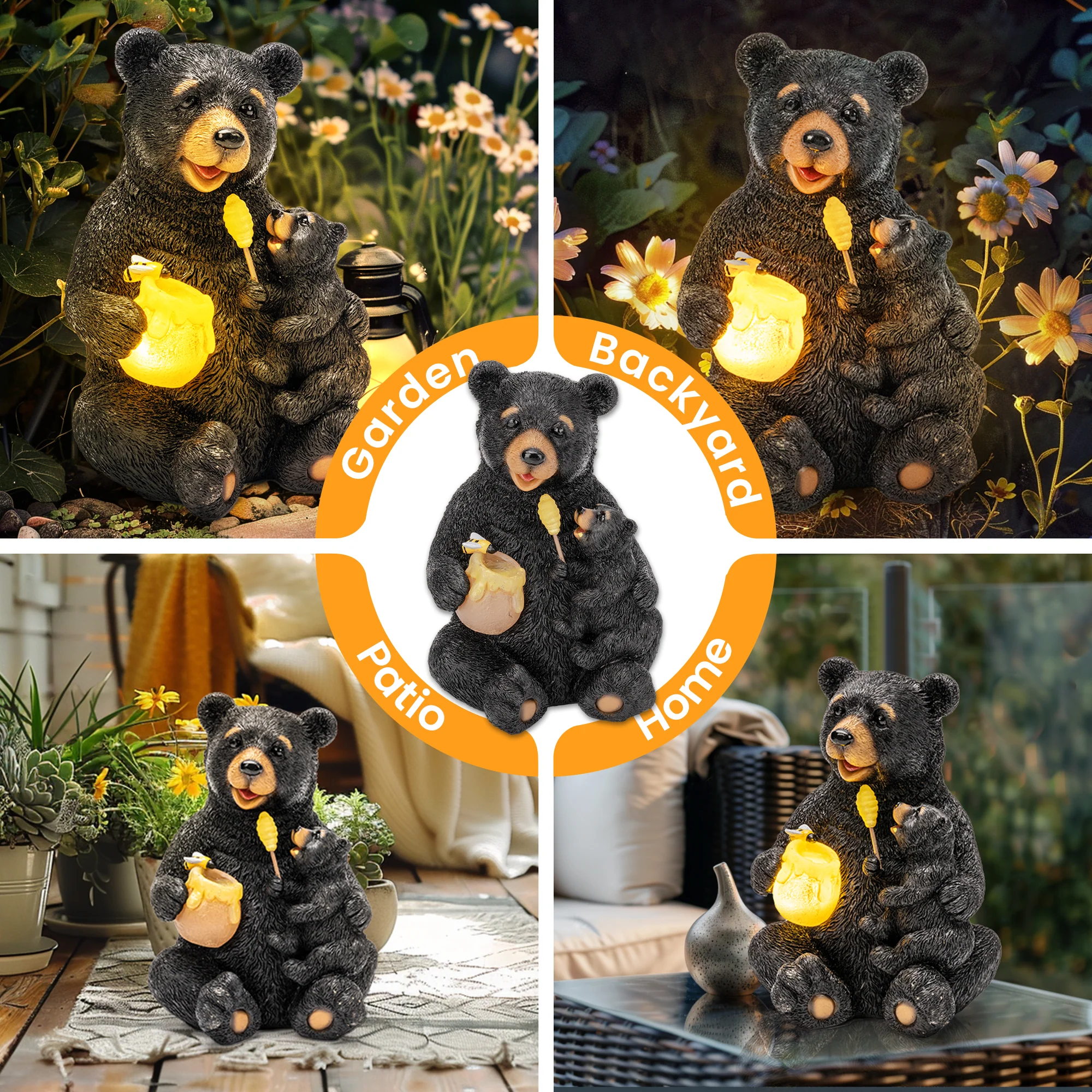 Gigalumi Solar Honey Bear Statue (1 Pack)