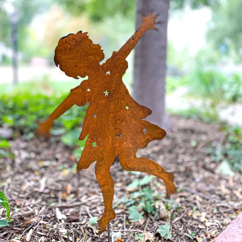 Boy and Girl Dancer Metal Garden Sculpture（Free Shipping）