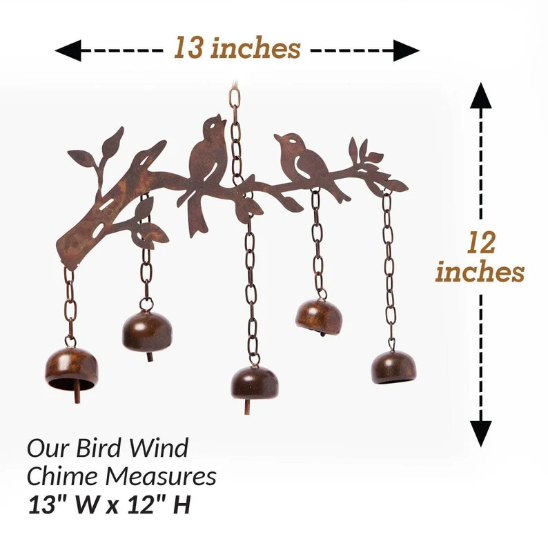 Happy Gardens Bird Wind Chimes with Bells