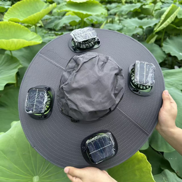Outdoor Wide Brim Solar-Fan Hat - Triple-Power Rechargeable