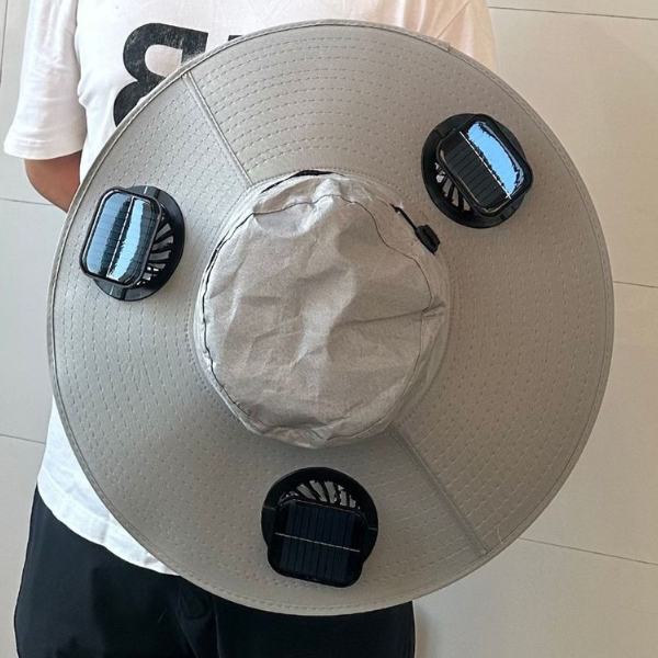 Outdoor Wide Brim Solar-Fan Hat - Triple-Power Rechargeable