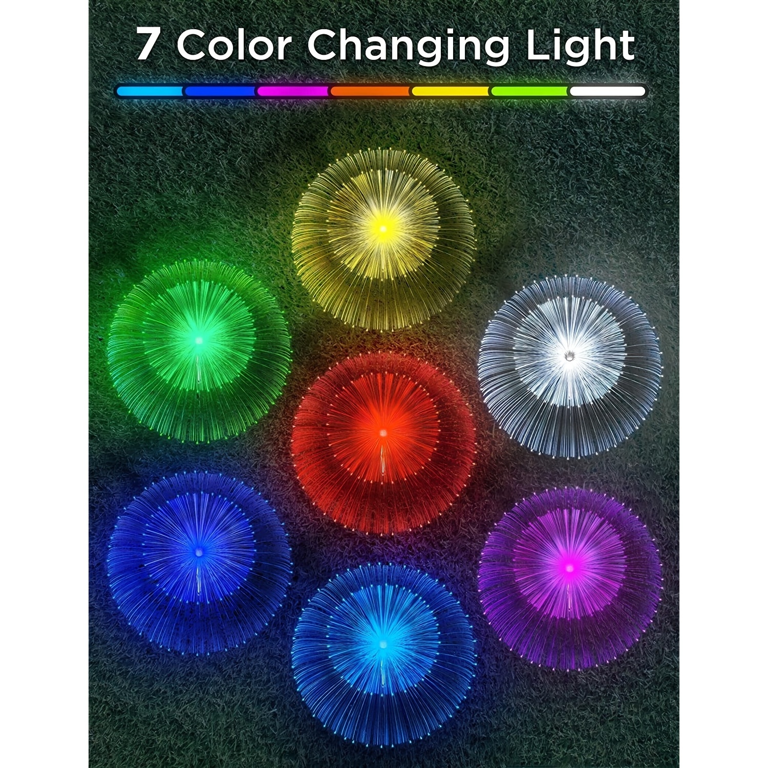 Solar Double-layer Jellyfish Lights, Christmas New Year Decoration Outdoor Waterproof Solar Garden Lights, 7 Colors, Holiday Decorations, Enlarged Square Solar Panels, 600mAh Battery