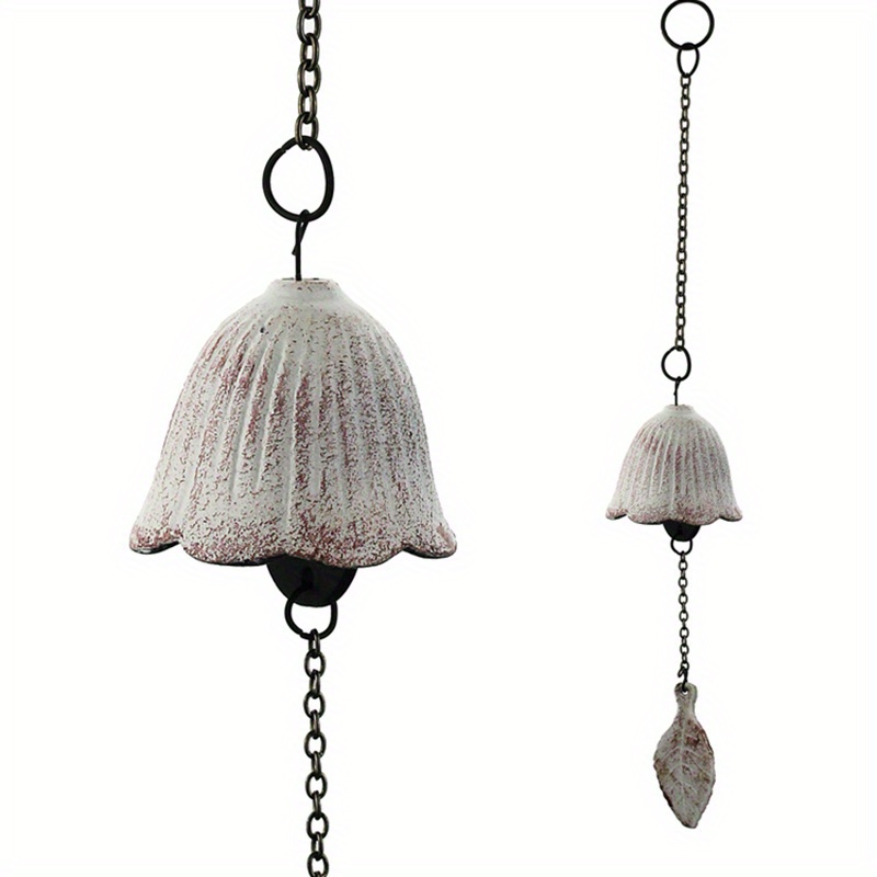 Metal Retro Hanging Leaf Bell, Balcony Outdoor Garden Hanging Decoration