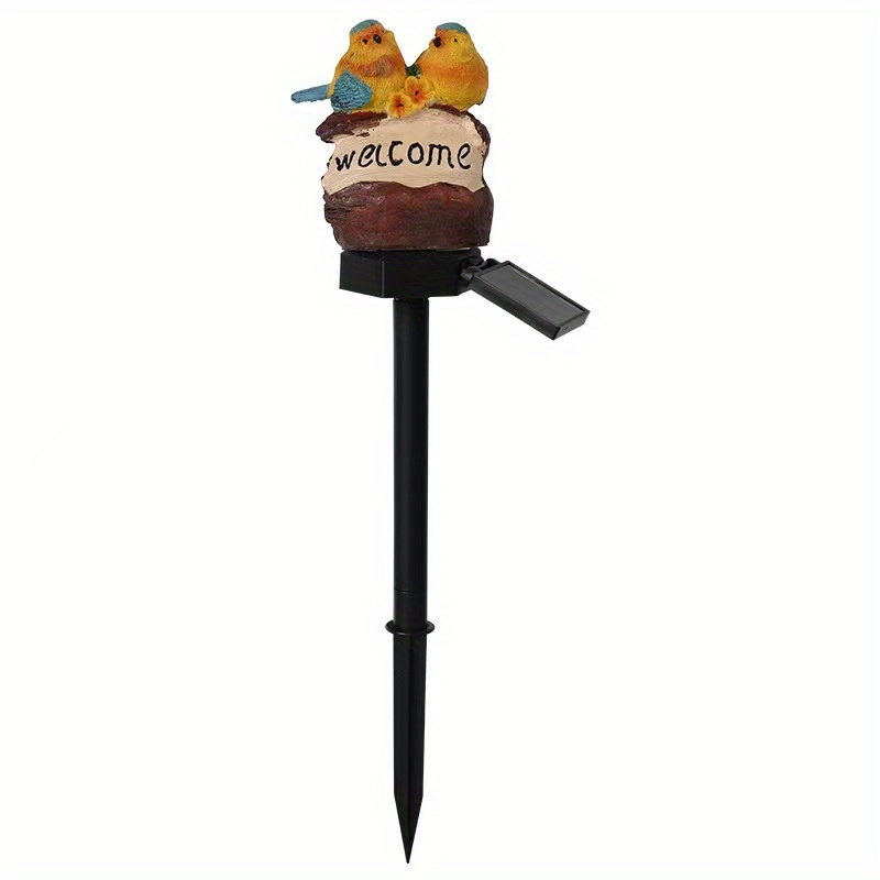 Solar Garden Lights Outdoor Decor, Solar Welcome Birds Lights Warm LED, IP44 Waterproof Welcome Birds Decorative Lights