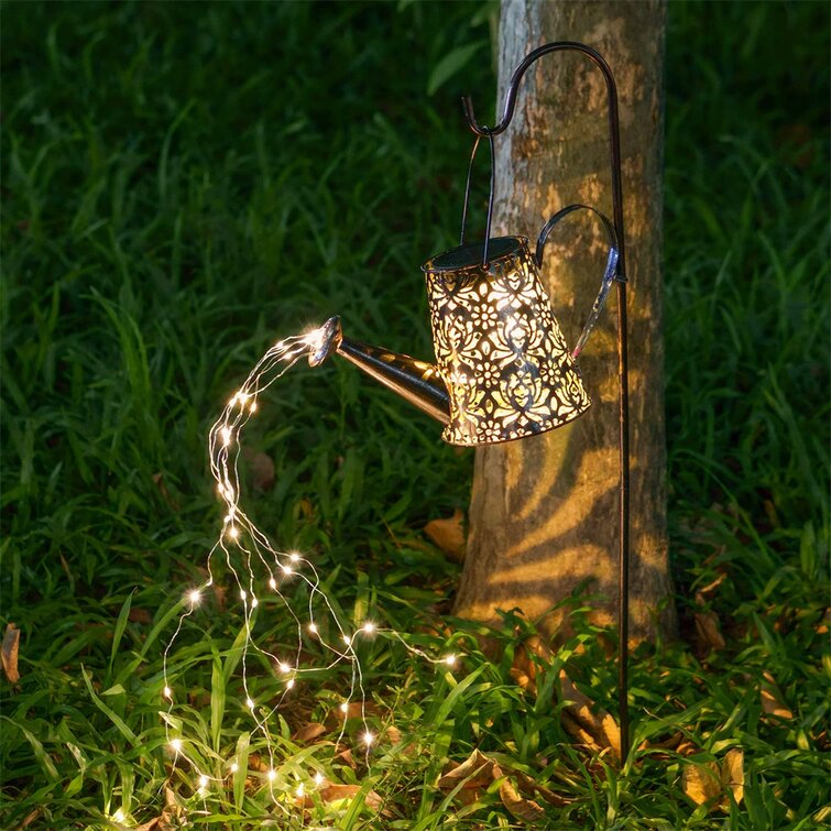 💦2022 New Upgrade Solar Watering Can Lights --Waterproof Garden Flower Decor with 32 inch Shepherd Hook