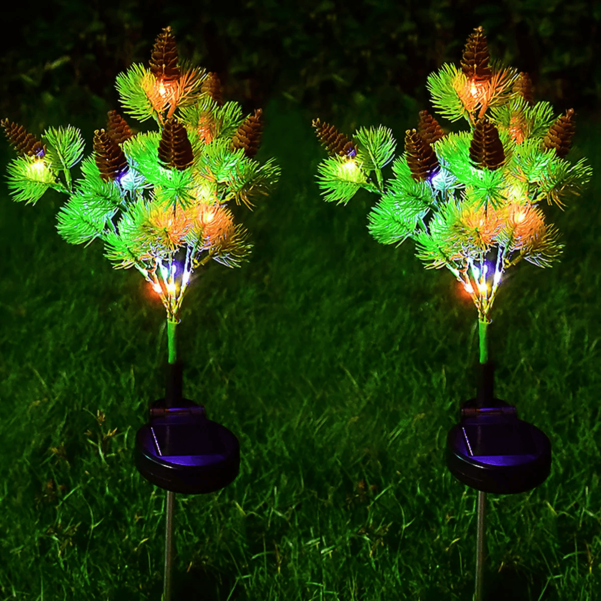 🎆Solar Powered Pine Cone Flowers Lights🌲