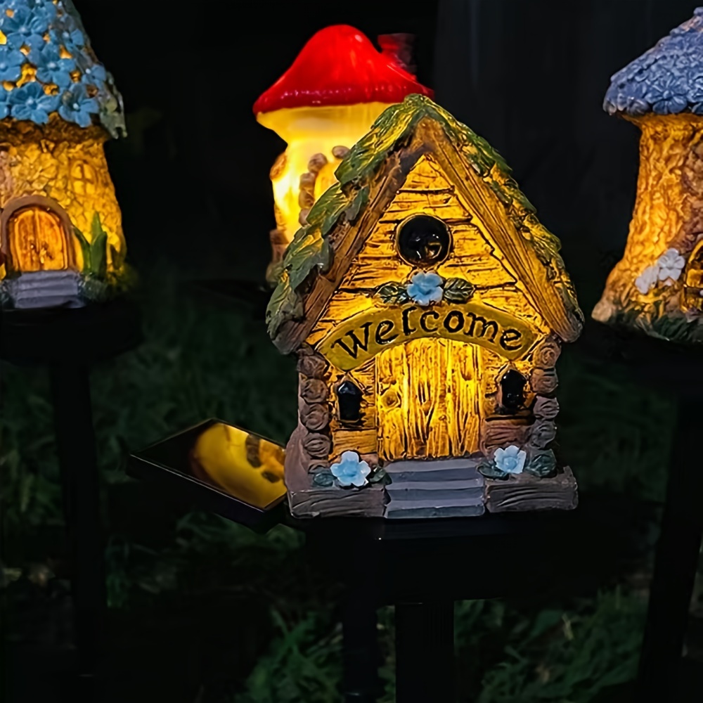 Solar Garden Decor Light, Large Fairy Outdoor Statues, Solar Gnome Figurine Lights
