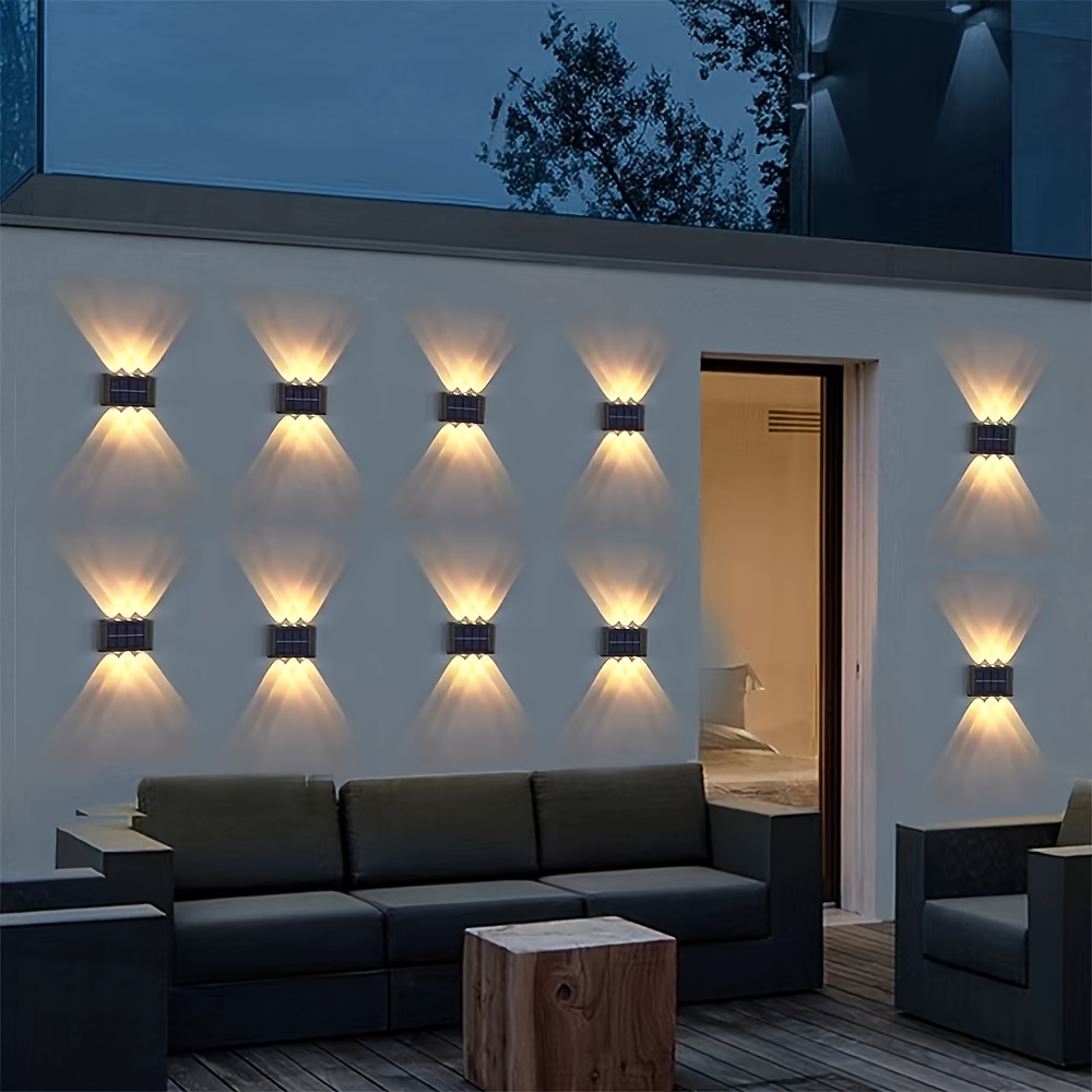 Solar Waterproof Wall Light For Outdoor Decoration, 6 LED Lights, Wall Light For Courtyard, Street, Landscape, Garden