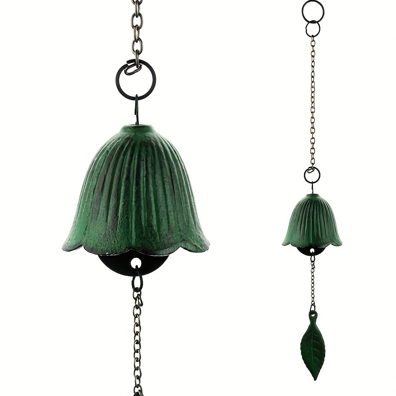 Metal Retro Hanging Leaf Bell, Balcony Outdoor Garden Hanging Decoration