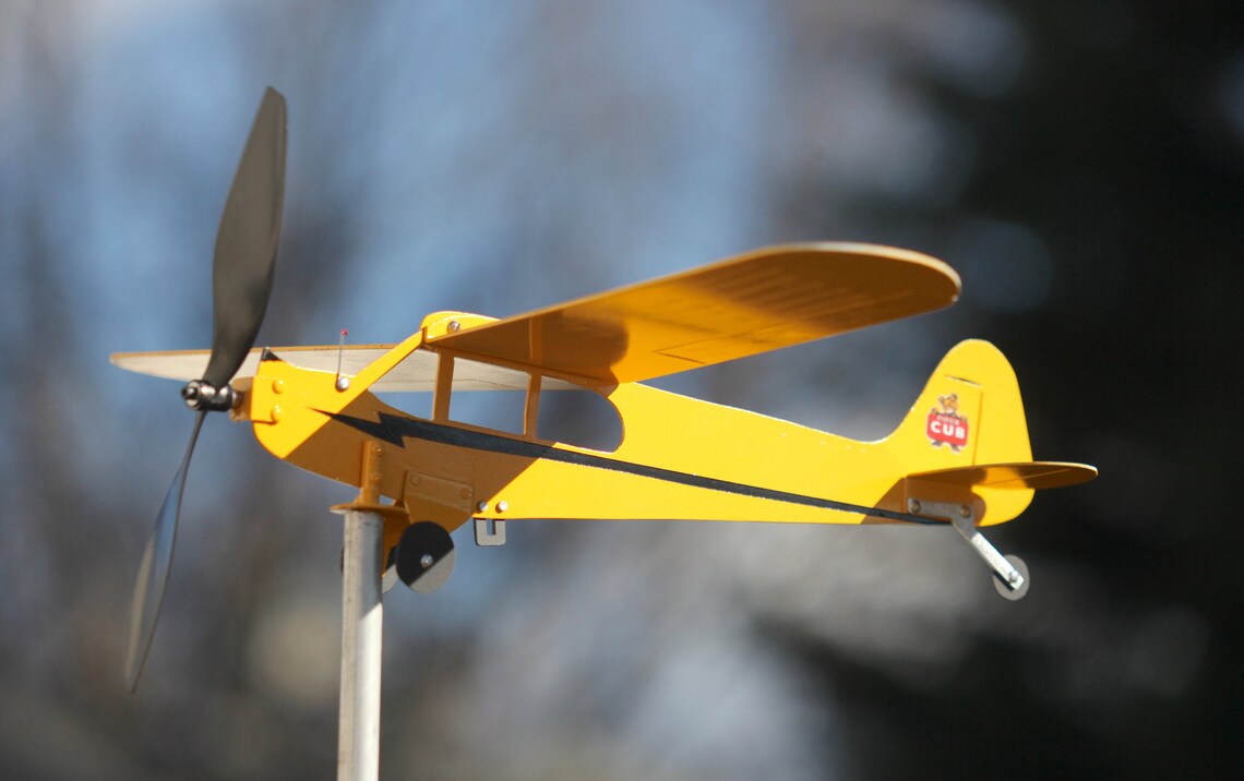 Piper J3 Cub Airplane Weathervane - Gifts For Flight Lovers