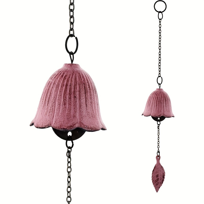Metal Retro Hanging Leaf Bell, Balcony Outdoor Garden Hanging Decoration