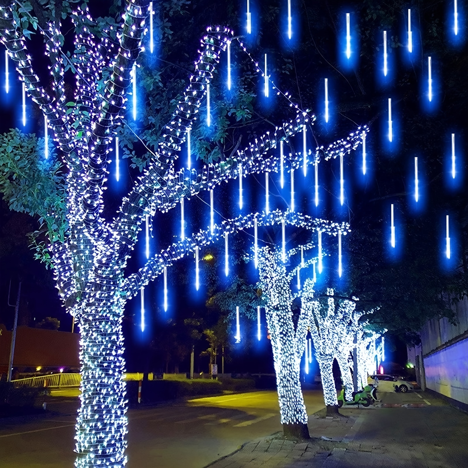 1pc Outdoor Solar Meteor Lights Christmas Lights String Lights For Garden Tree Holiday Party Decorations