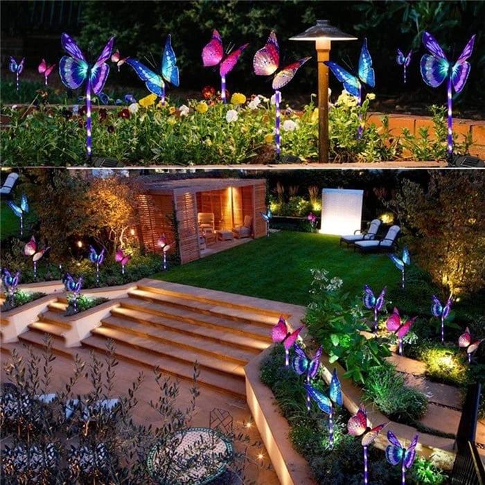 Solar Garden Butterfly Lights Outdoor Decor