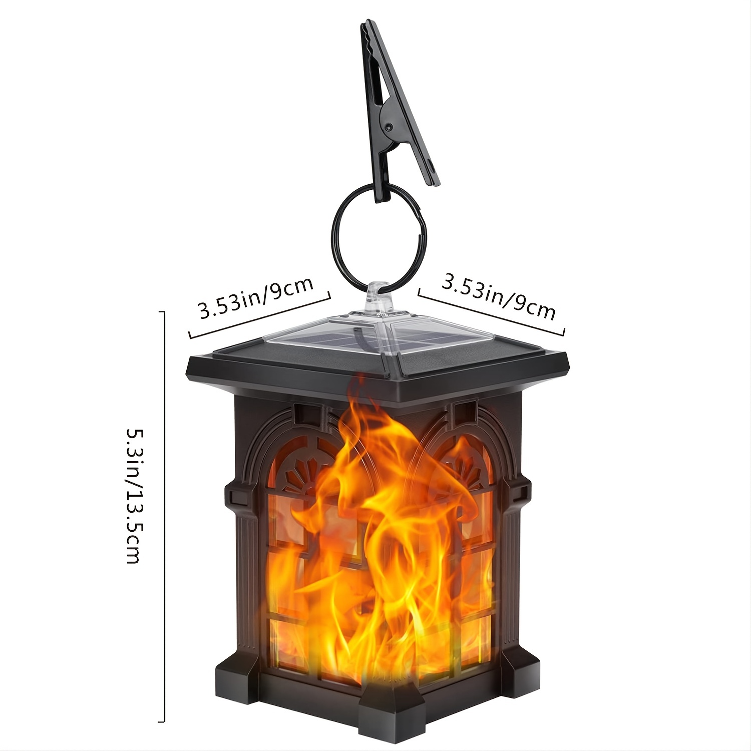 Solar Lantern, IP65 Waterproof Solar Outdoor Lights With Flickering Flame Outdoor Lighting Halloween Decorations