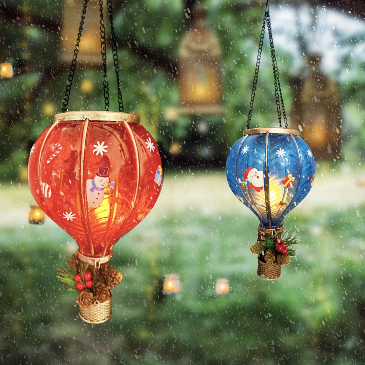 18-inch Christmas Hot Air Balloon Solar Lantern