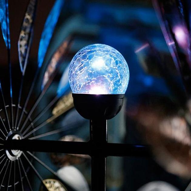 Leaf Windmill with Color Changing Solar LED Lights