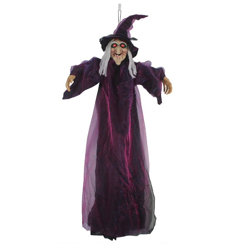 Voice-Activated Hanging Witch Horror Decoration