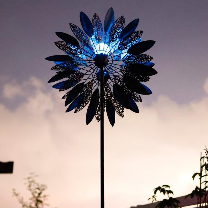 Leaf Windmill with Color Changing Solar LED Lights
