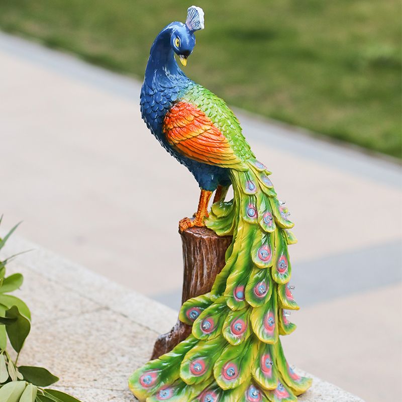 Solar-Powered Peacock Glow Sculpture