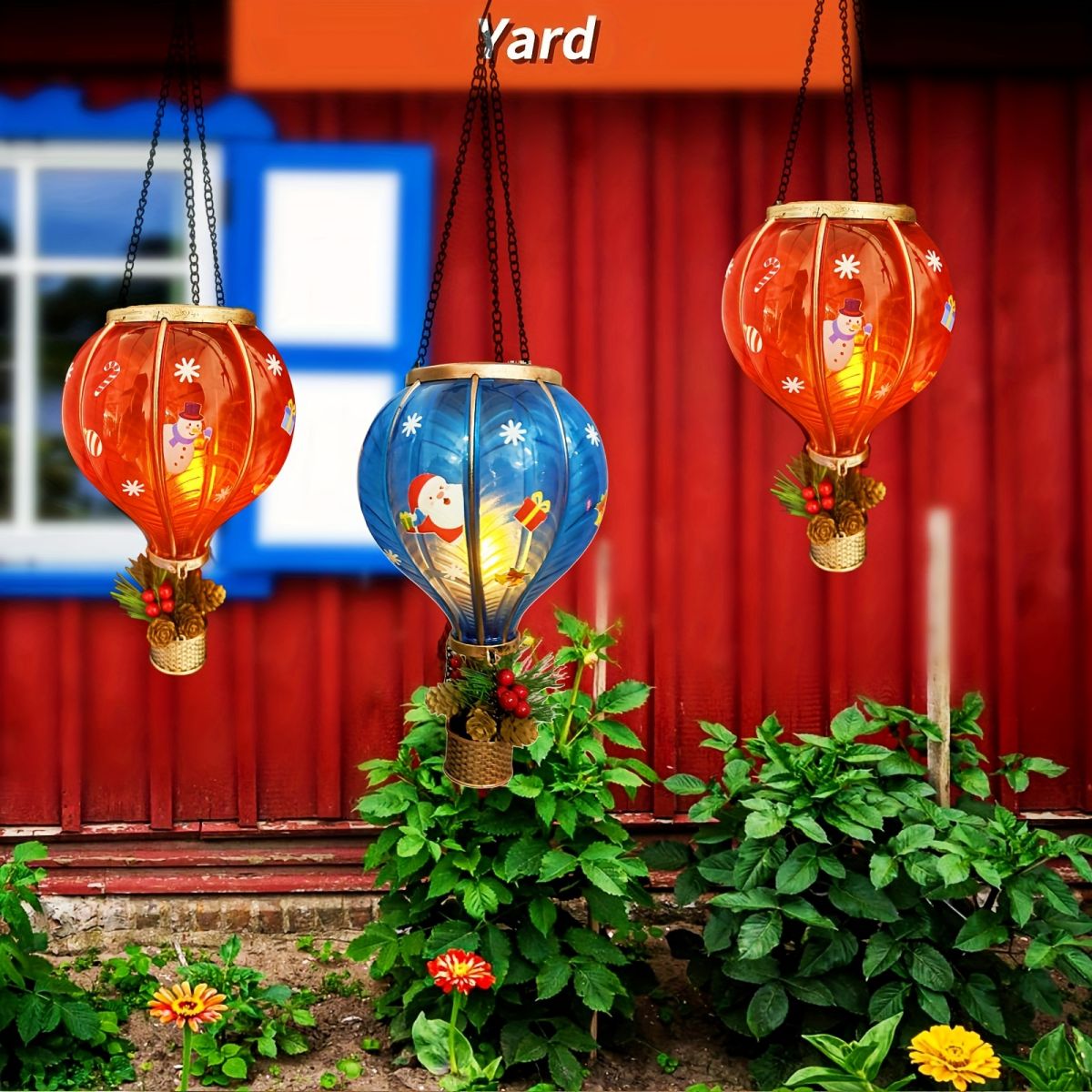 18-inch Christmas Hot Air Balloon Solar Lantern